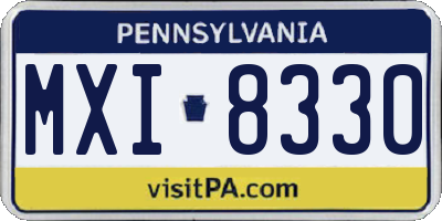 PA license plate MXI8330