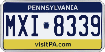 PA license plate MXI8339