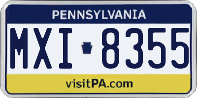 PA license plate MXI8355
