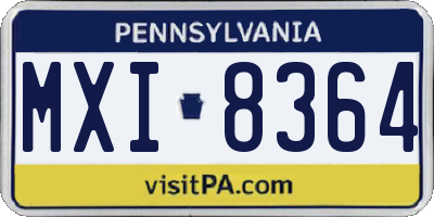 PA license plate MXI8364