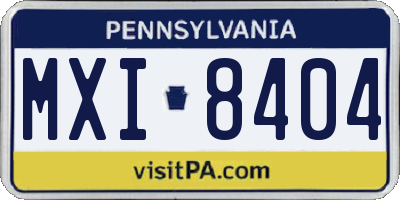 PA license plate MXI8404