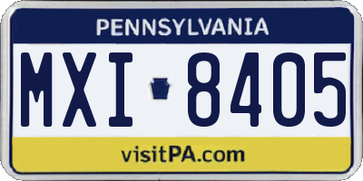 PA license plate MXI8405