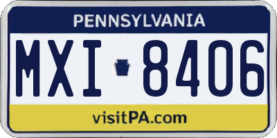 PA license plate MXI8406