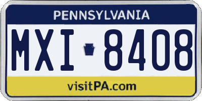 PA license plate MXI8408
