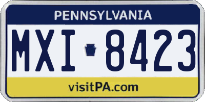 PA license plate MXI8423