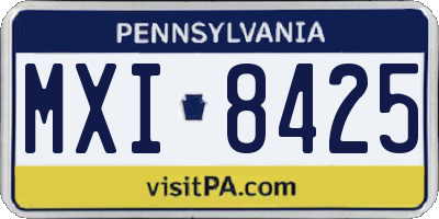 PA license plate MXI8425