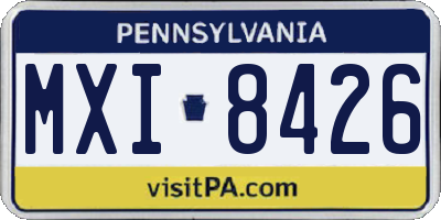 PA license plate MXI8426