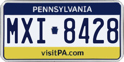 PA license plate MXI8428