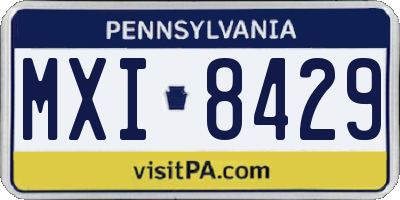 PA license plate MXI8429