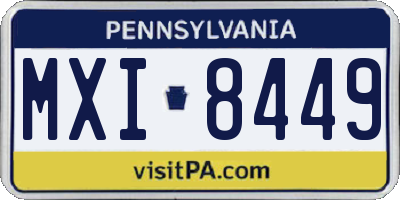 PA license plate MXI8449