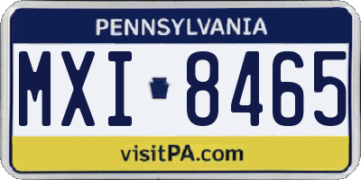 PA license plate MXI8465