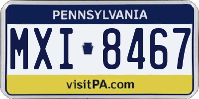 PA license plate MXI8467