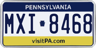 PA license plate MXI8468