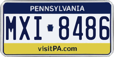 PA license plate MXI8486