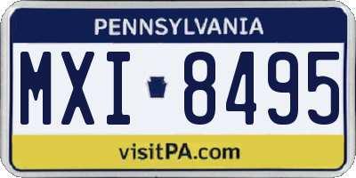 PA license plate MXI8495