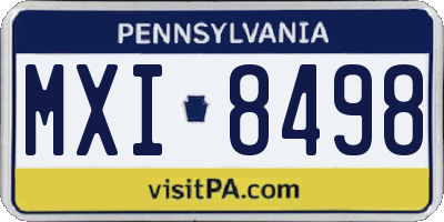 PA license plate MXI8498