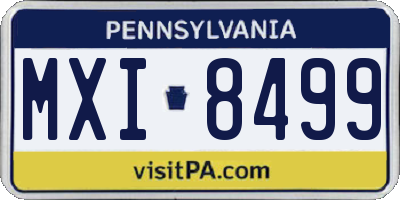 PA license plate MXI8499