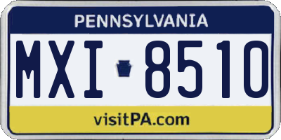 PA license plate MXI8510