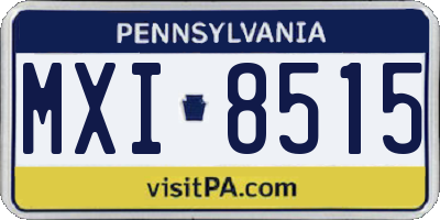 PA license plate MXI8515