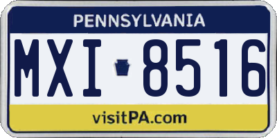 PA license plate MXI8516