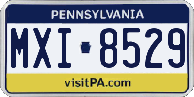 PA license plate MXI8529