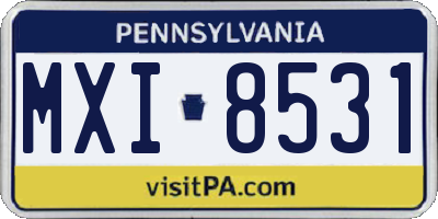 PA license plate MXI8531