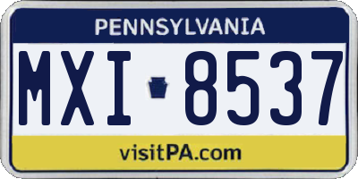 PA license plate MXI8537