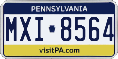 PA license plate MXI8564