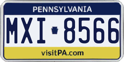 PA license plate MXI8566