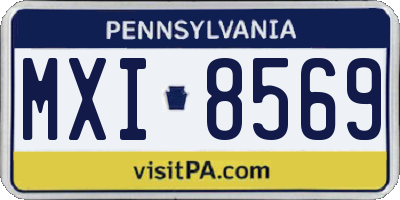 PA license plate MXI8569