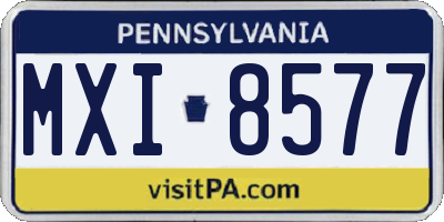 PA license plate MXI8577