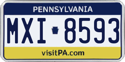 PA license plate MXI8593