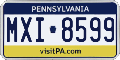 PA license plate MXI8599