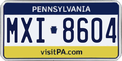 PA license plate MXI8604