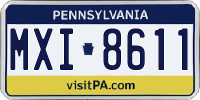PA license plate MXI8611