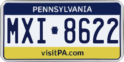 PA license plate MXI8622