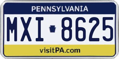 PA license plate MXI8625