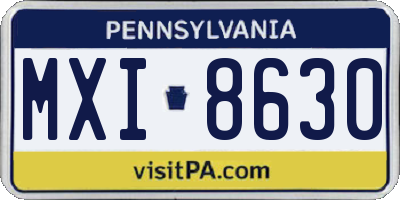 PA license plate MXI8630