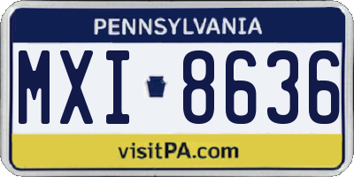 PA license plate MXI8636