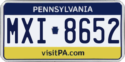 PA license plate MXI8652