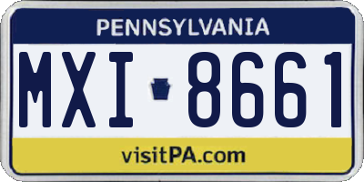 PA license plate MXI8661