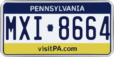 PA license plate MXI8664