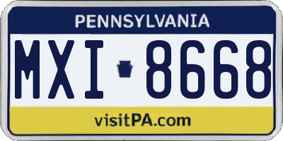 PA license plate MXI8668