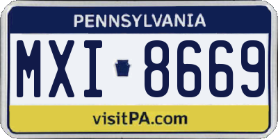 PA license plate MXI8669
