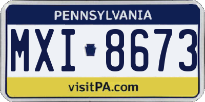 PA license plate MXI8673