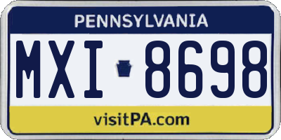 PA license plate MXI8698