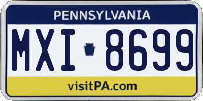 PA license plate MXI8699