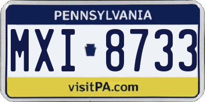 PA license plate MXI8733