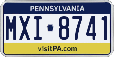 PA license plate MXI8741