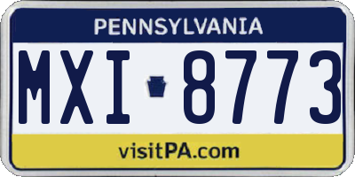 PA license plate MXI8773